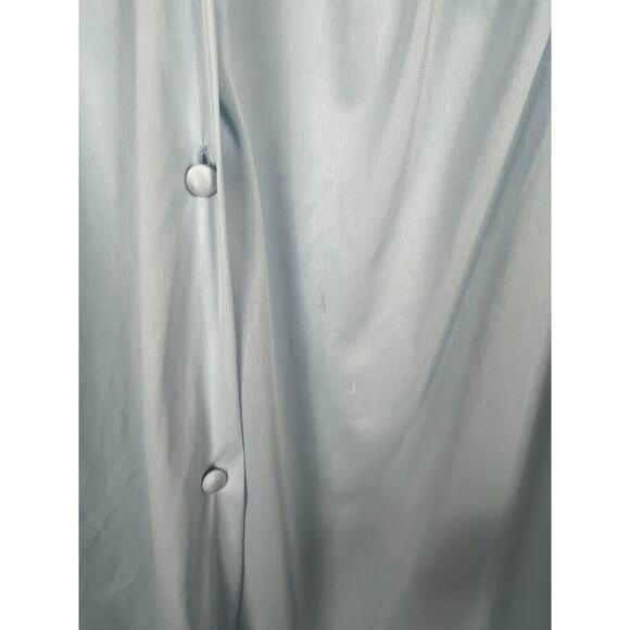 Vintage 1960s Blue Vanity Fair Nylon Sleep Shirt Night Shirt Floral Collar XXL - Picture 4 of 8